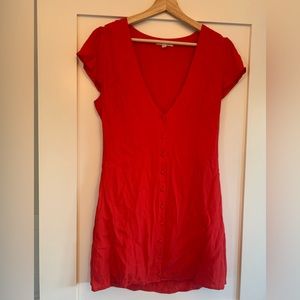 Cherry red summer mini dress
